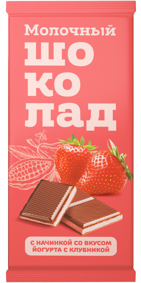  Меренга Шоколад молочный с начинкой Йогурт-Клубника,(блок 24шт по 80г)   в Великом Новгороде