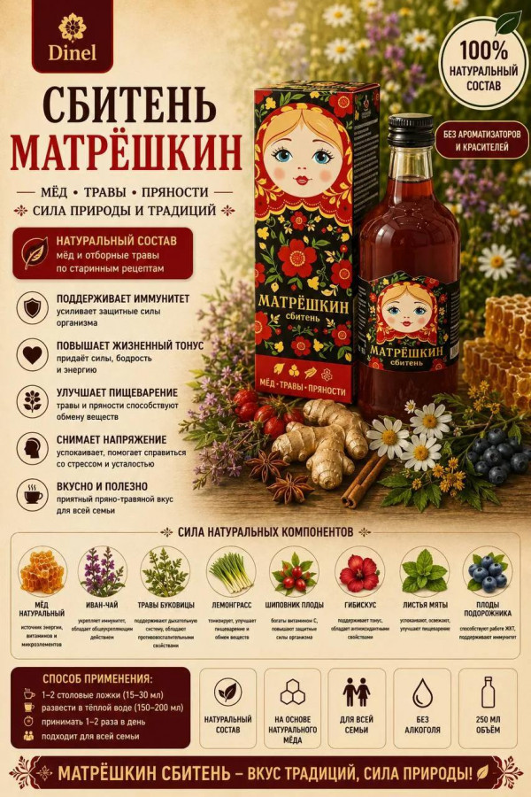 №2 Сбитень Матрёшкин, 250мл  в Великом Новгороде