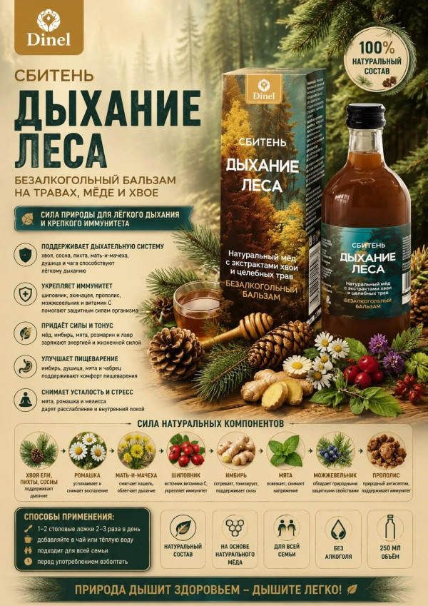 №2 Сбитень Дыхание леса, 250мл  в Великом Новгороде